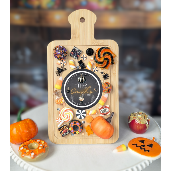 Halloween Theme Charcuterie Board with Fake Dessert Treats