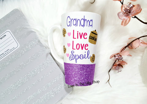 Grandma Mug, Live, Love, Spoil - Latte Mug - love-in-the-city-shop