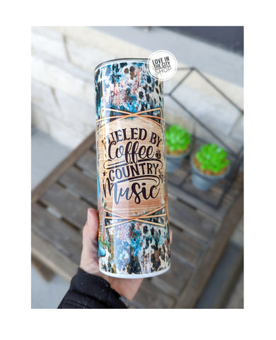 Country Music and Coffee Tumbler - Sublimation Tumbler