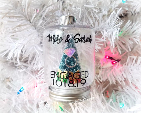 Engagement Snow Globe Ornament - love-in-the-city-shop