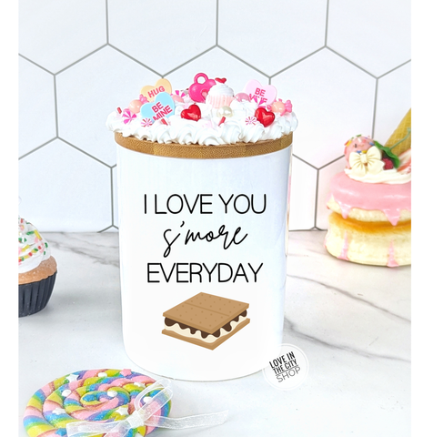 S'mores Valentine Ceramic Candy Jar