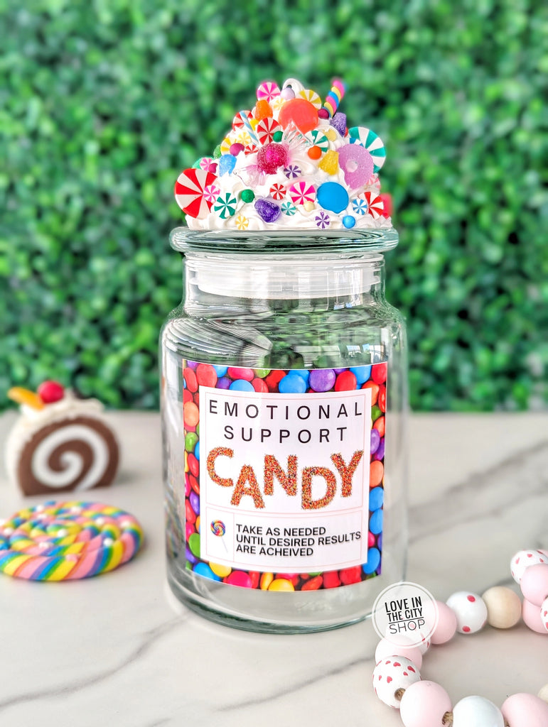 Emotional Support Candy Label Candy Jar