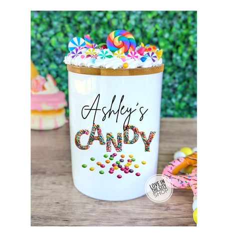 Personalized Ceramic Candy Jar