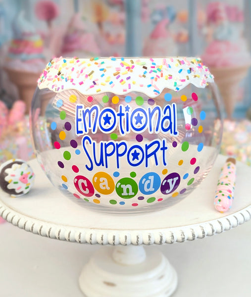 Emotional Support Candy Bowl with Frosting Sprinkle Drip