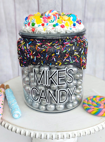 Custom Candy Jar with Sprinkles Theme