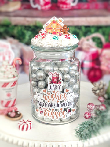 Gingerbread Theme Candy Jar - Hot Cocoa