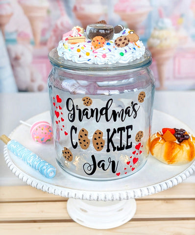 Glass Cookie Jar with Frosting Cookie Topper