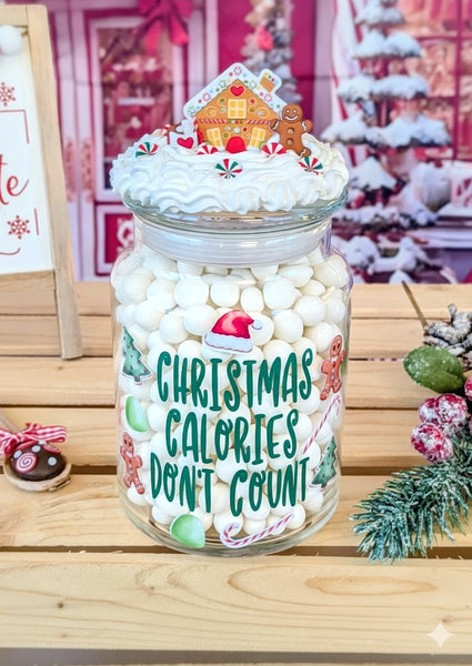 Christmas Calories Don't Count Candy jar