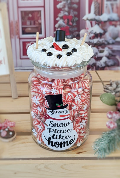 Snowman Candy Jar - There's Snow Place Like Home