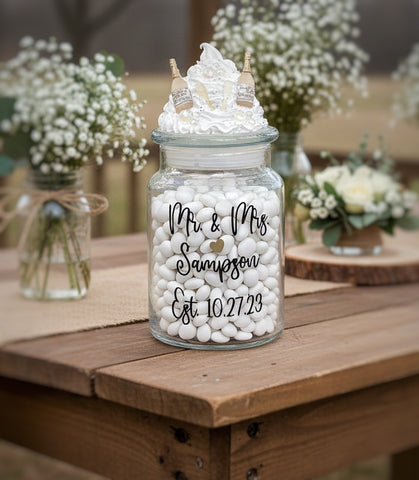 Wedding Candy Jar with Frosting Lid