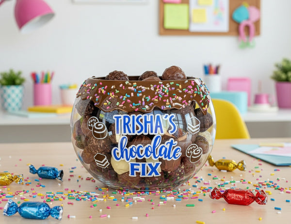 Personalized Chocolate Candy Bowl Jar