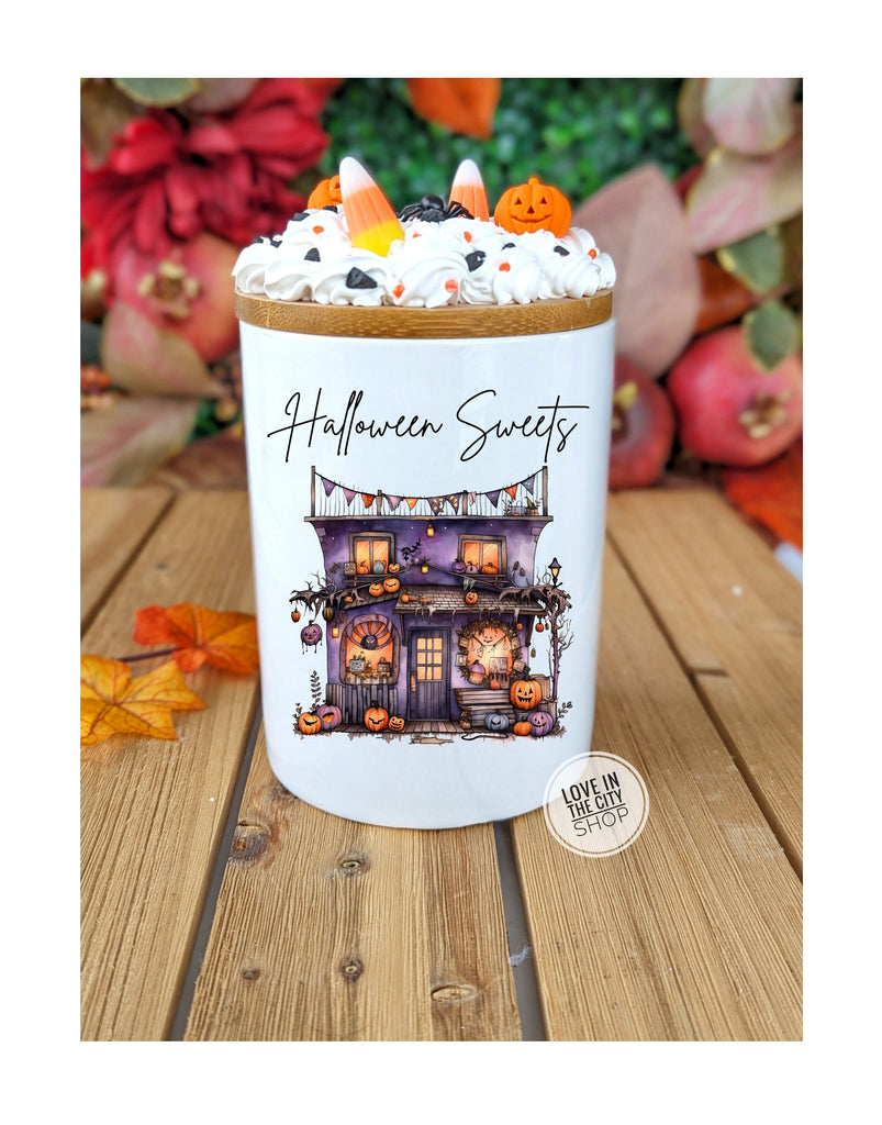 Spooky Halloween Store Ceramic Candy Jar 25oz