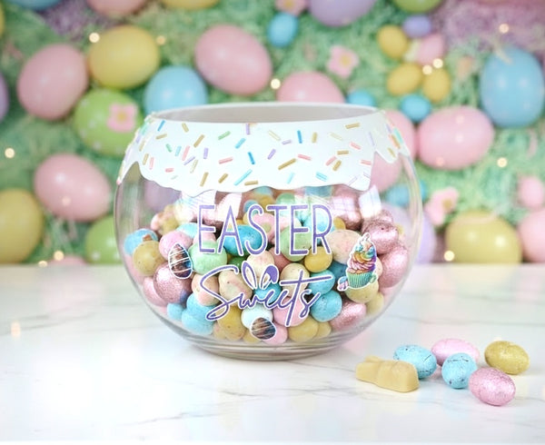 Easter Treats Candy Glass Candy Bowl