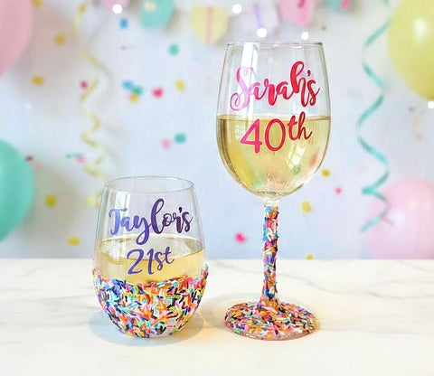 Birthday Wine Glass