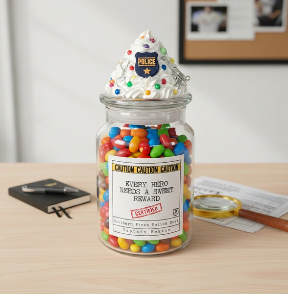 Personalized Police Officer Candy Jar