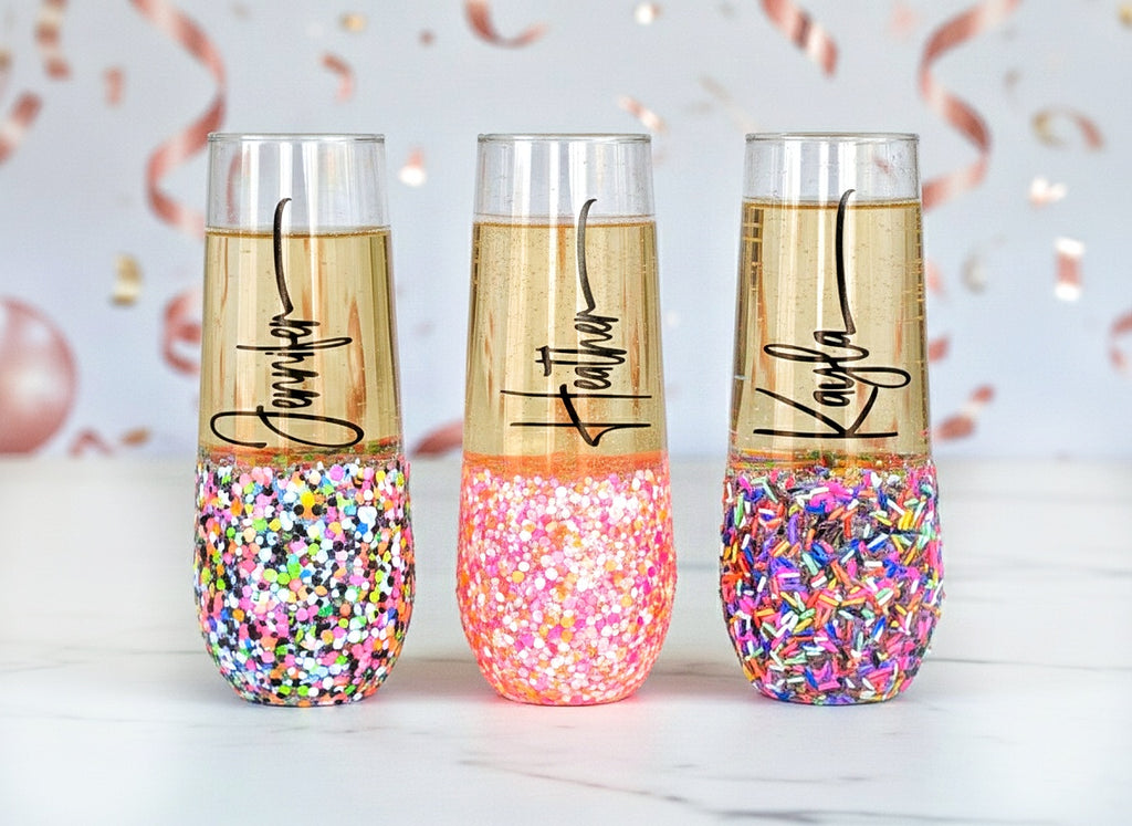 Birthday Stemless Champagne Flute - Bridal Party
