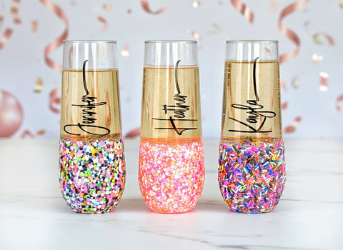 Birthday Stemless Champagne Flute - Bridal Party
