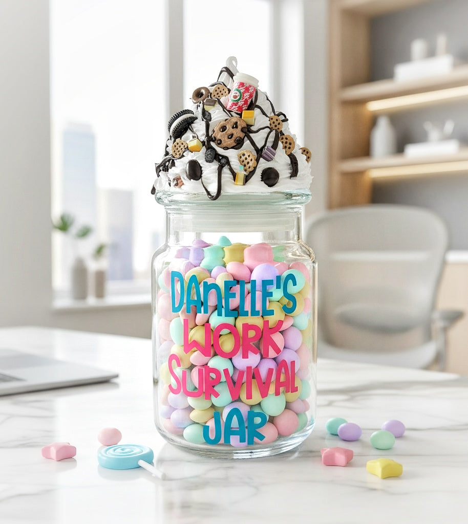 Funny Coworker Work Survival Candy Jar