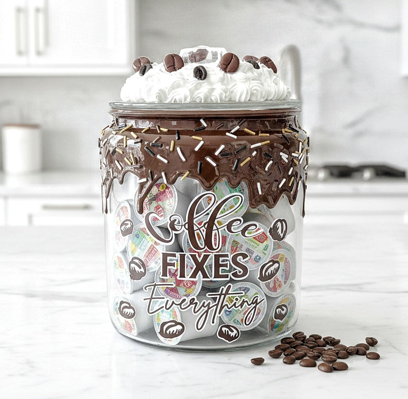 Coffee Fixes Everything Jar - Dripping Coffee