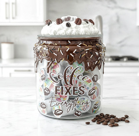 Coffee Fixes Everything Jar - Dripping Coffee