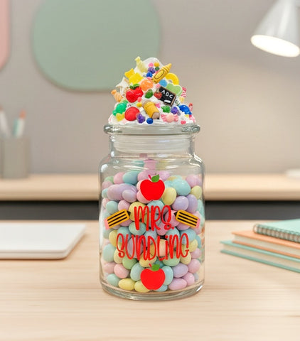 Personalized Teacher Candy Jar for Desk