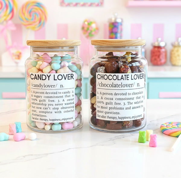 Candy Definition- Chocolate Lover Definition Candy Jar