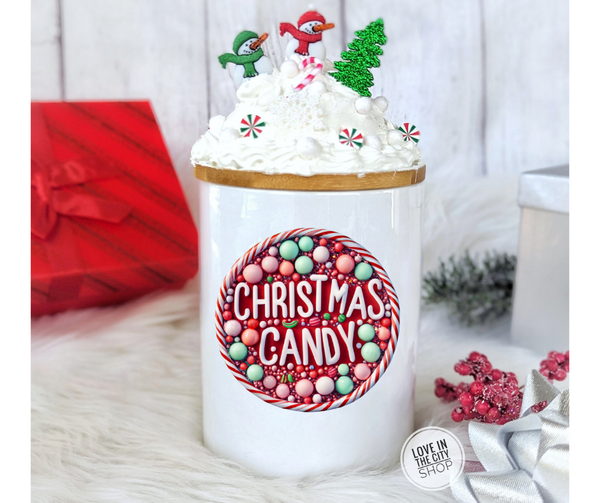 Snowman Christmas Candy Ceramic Candy Jar