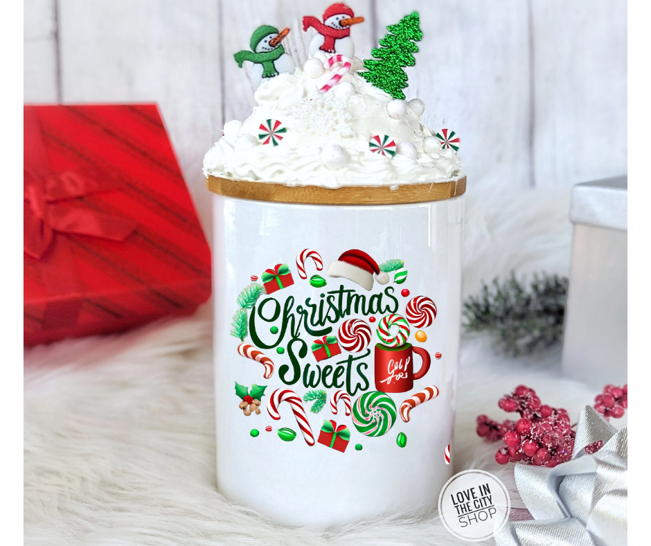 Snowman Christmas Sweets Ceramic Candy Jar