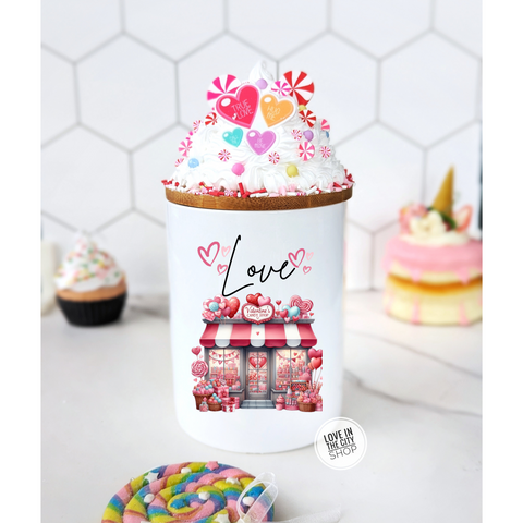 Valentine Candy Shop Ceramic Candy Jar