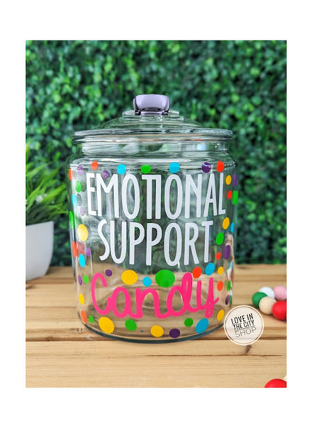 Emotional Support Candy Themed Candy Jar