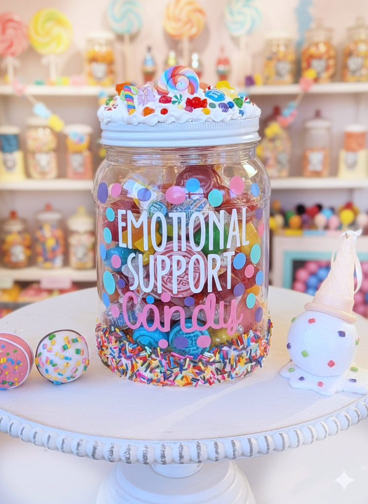 Emotional Support  Candy Plastic Candy Jar