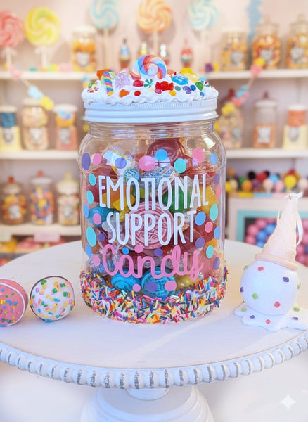 Emotional Support  Candy Plastic Candy Jar