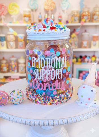 Emotional Support  Candy Plastic Candy Jar