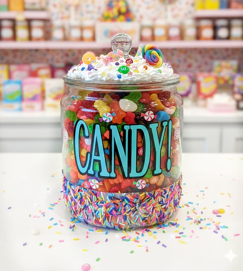 Large Glass Candy Jar for Candy and Desserts