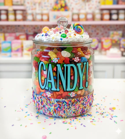 Large Glass Candy Jar for Candy and Desserts