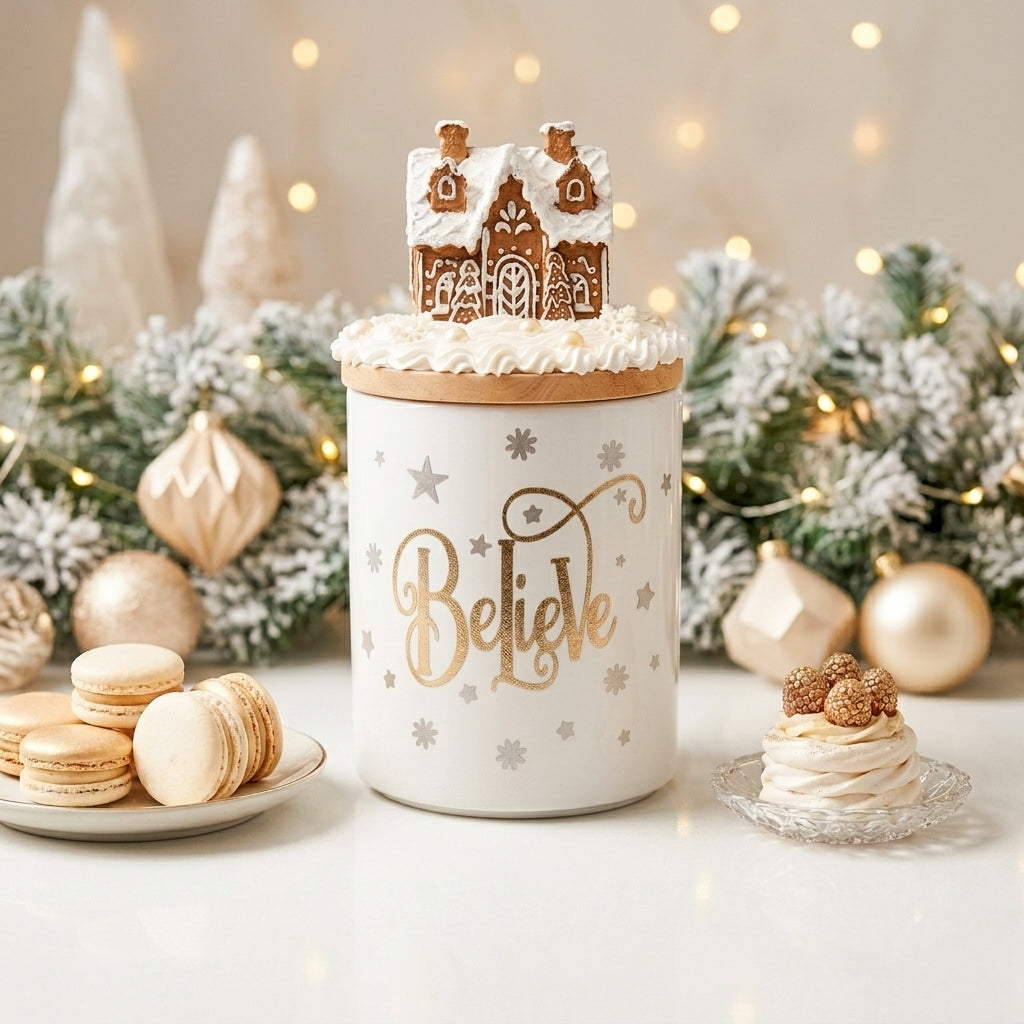 Ceramic Gingerbread House Candy Jar | Cookie Jar