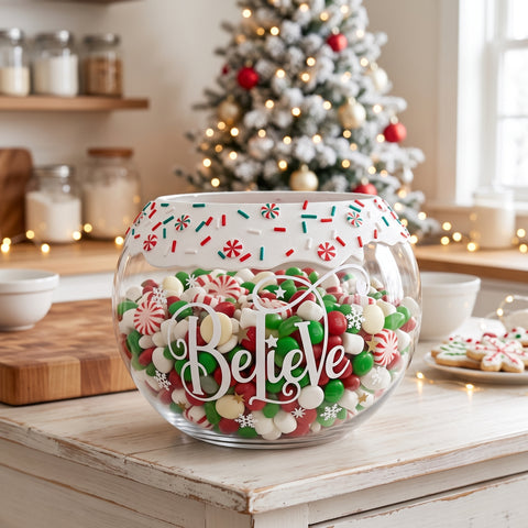 Christmas Believe Holiday Candy Bowl
