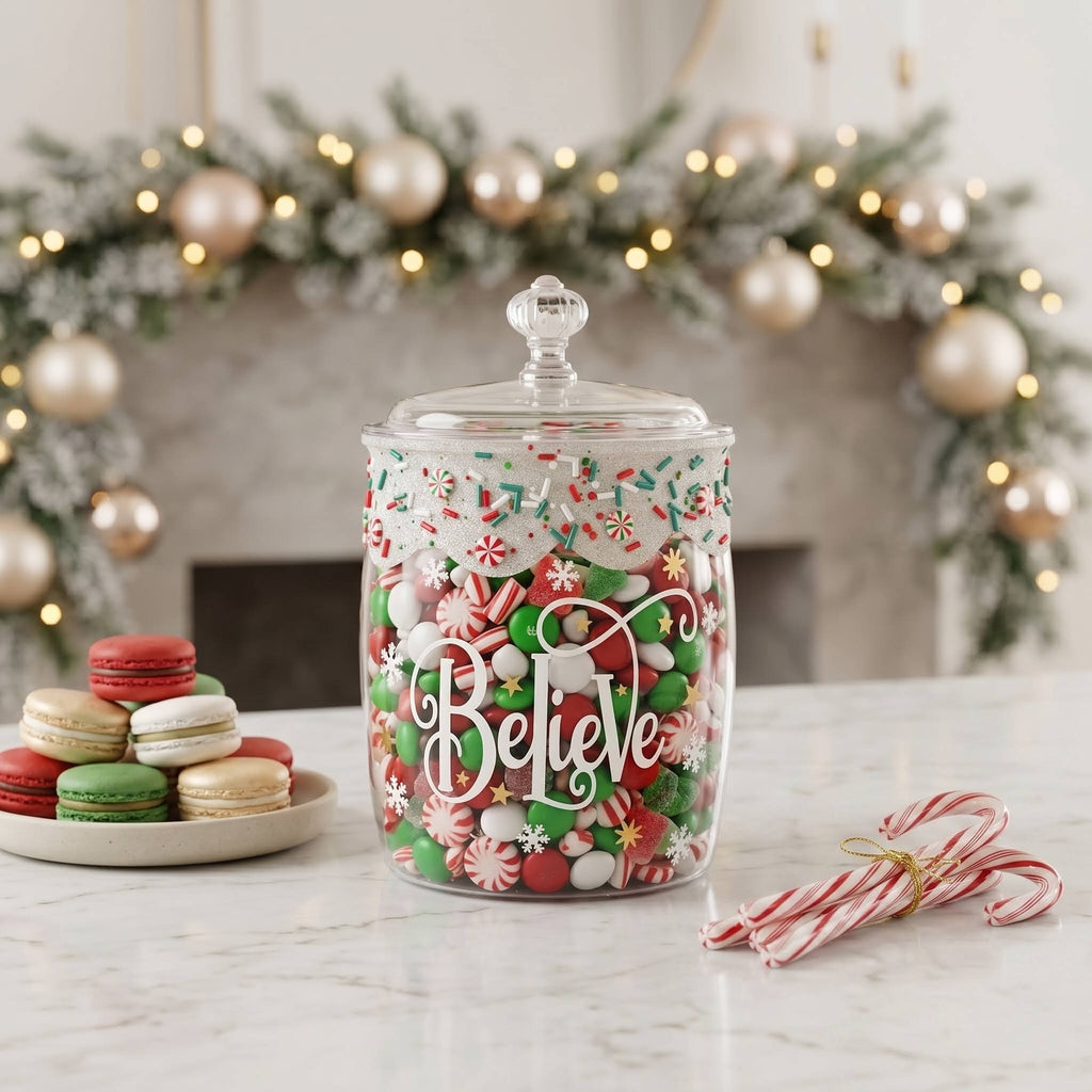 Plastic Christmas Cookie Jar | Candy Jar
