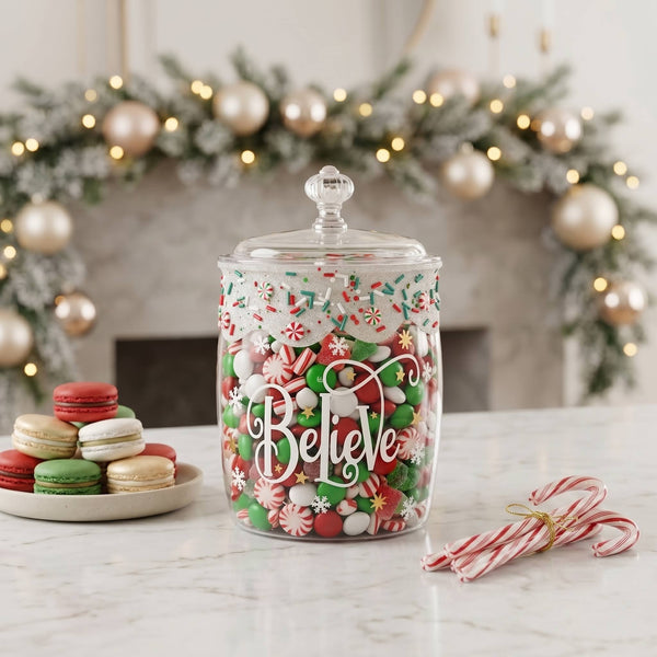Plastic Christmas Cookie Jar | Candy Jar