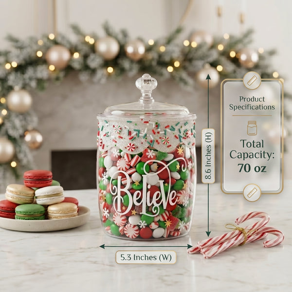 Plastic Christmas Cookie Jar | Candy Jar