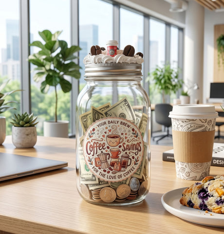 Coffee Funds Bank Savings Jar
