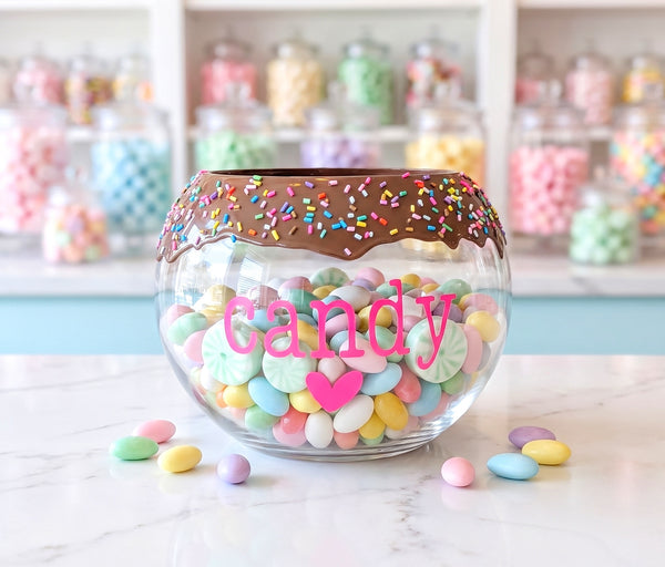 Candy Bowl with Chocolate Sprinkles Drip
