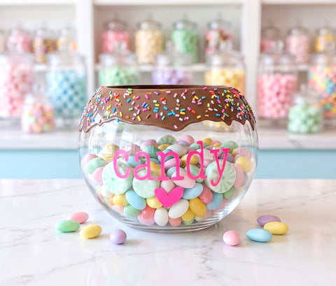 Candy Bowl with Chocolate Sprinkles Drip