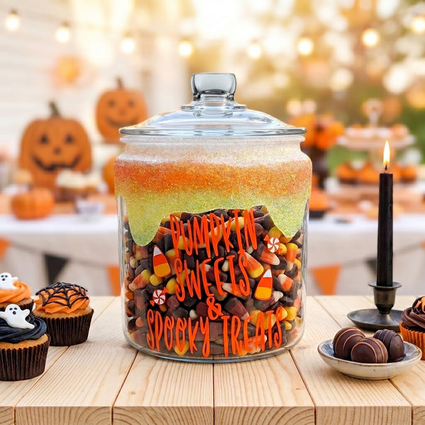 Candy Corn Drip Halloween Candy Jar | Cookie Jar