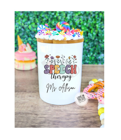 Personalized Speech Therapist Ceramic Candy Jar