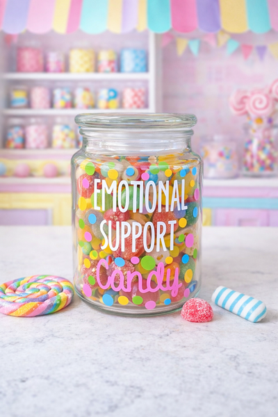 Emotional Support Candy Colorful Candy Jar