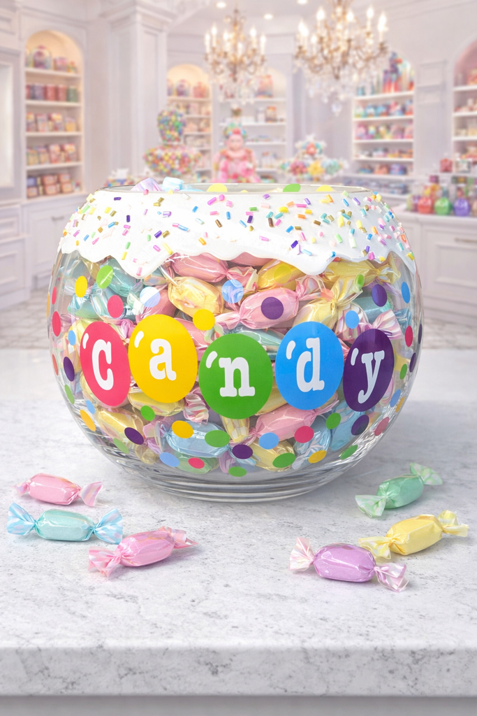 Custom Candy Pieces Glass Candy Bowl