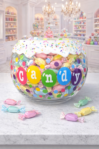 Custom Candy Pieces Glass Candy Bowl