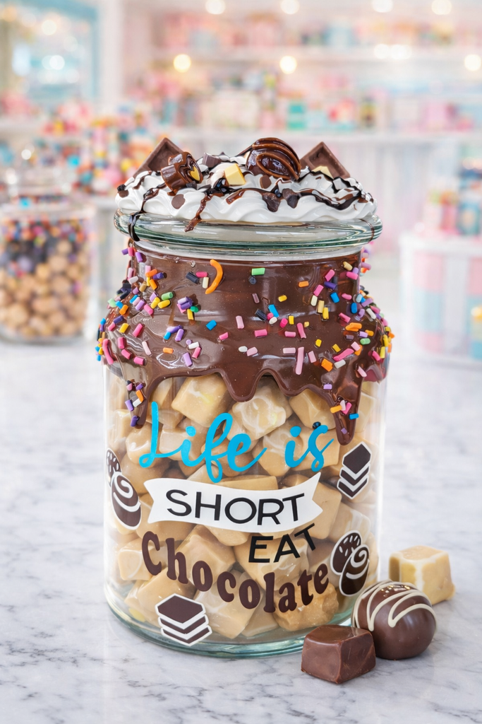 Life is short eat Chocolate Candy Jar