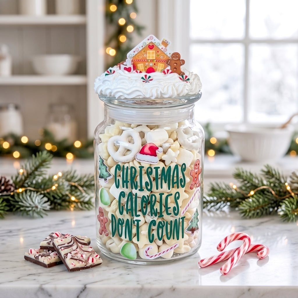 Christmas Calories Don't Count Candy jar
